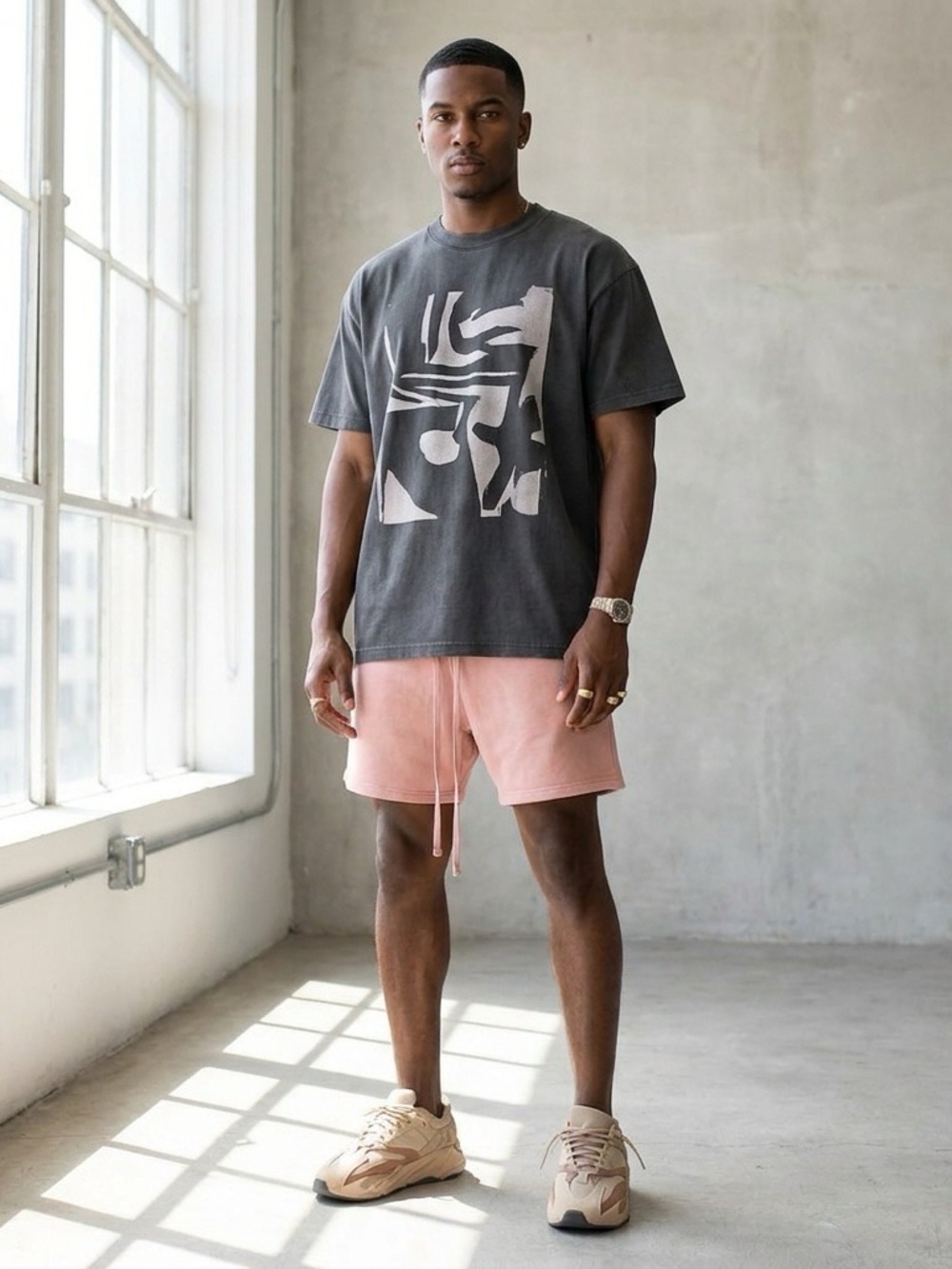 MNML Men’s Every Day Sweatshorts Light Pink Rose Size XS Mint Condition